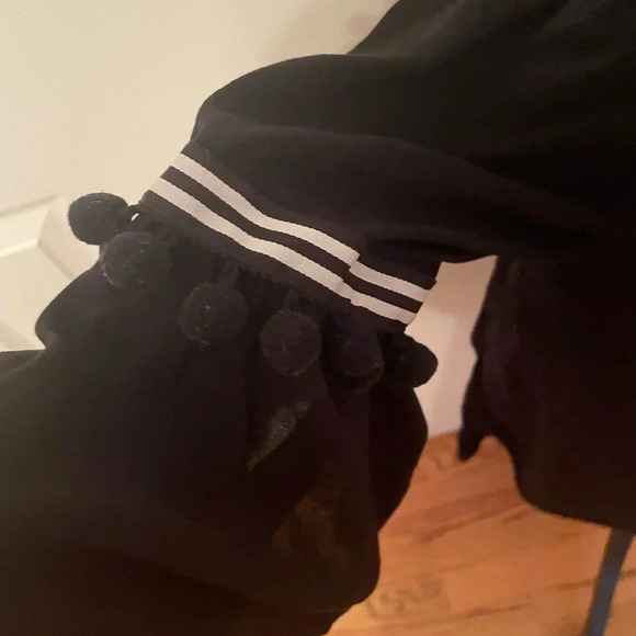 Valerie Steven’s Vintage Black Top Blouse L Off Shoulder Bell Sleeve Rib… - Picture 3 of 8